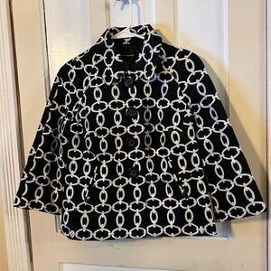 INC International Concepts Black and White Chain Pattern Jacket